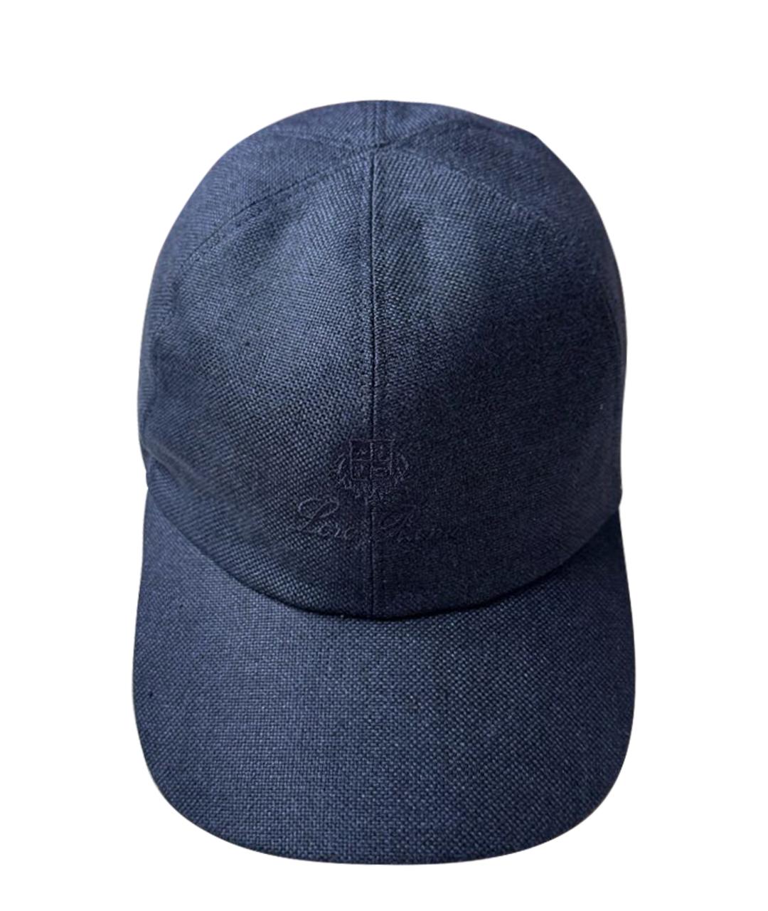 LORO PIANA Темно-синяя льняная кепка/бейсболка, фото 1