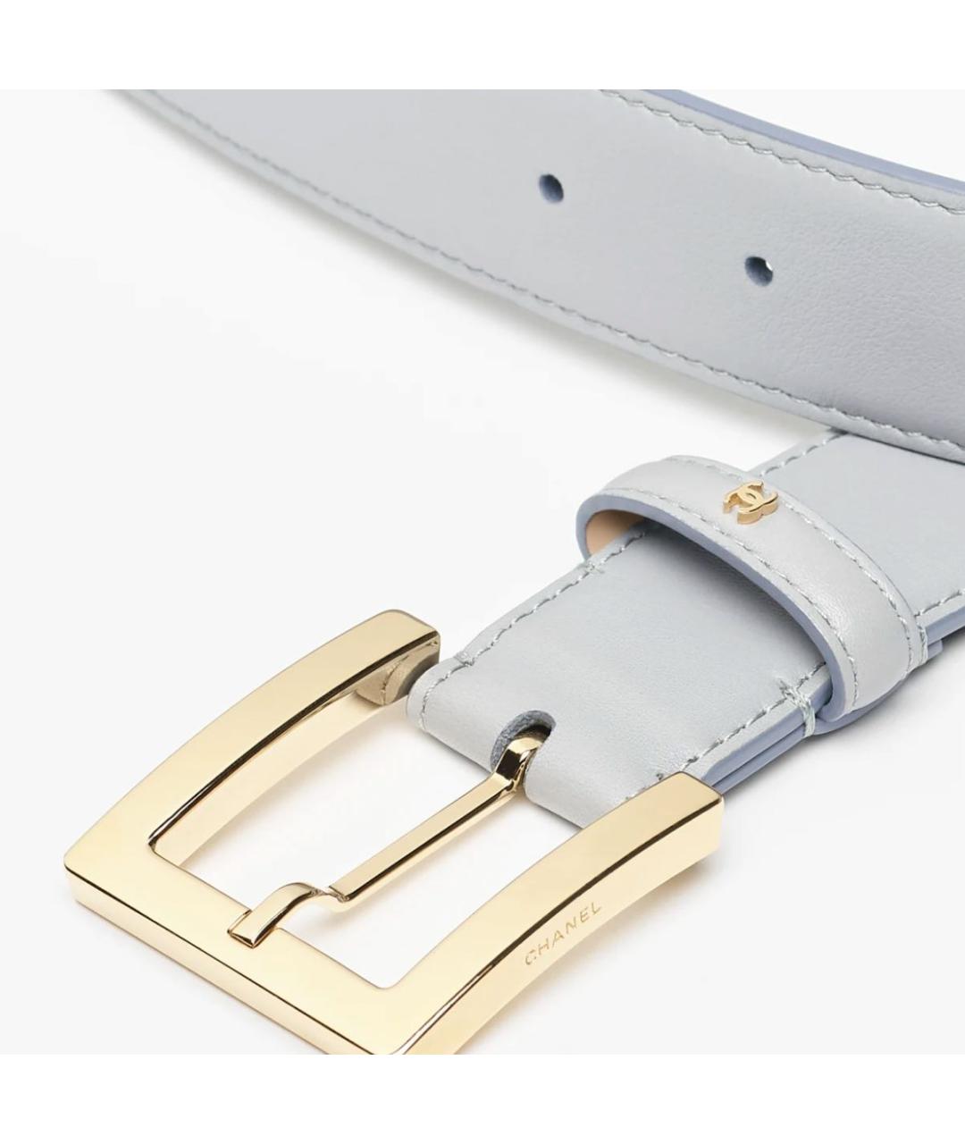 CHANEL Серый кожаный ремень, фото 2