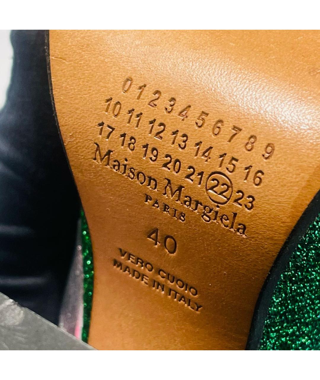 MAISON MARGIELA Зеленые текстильные ботильоны, фото 6