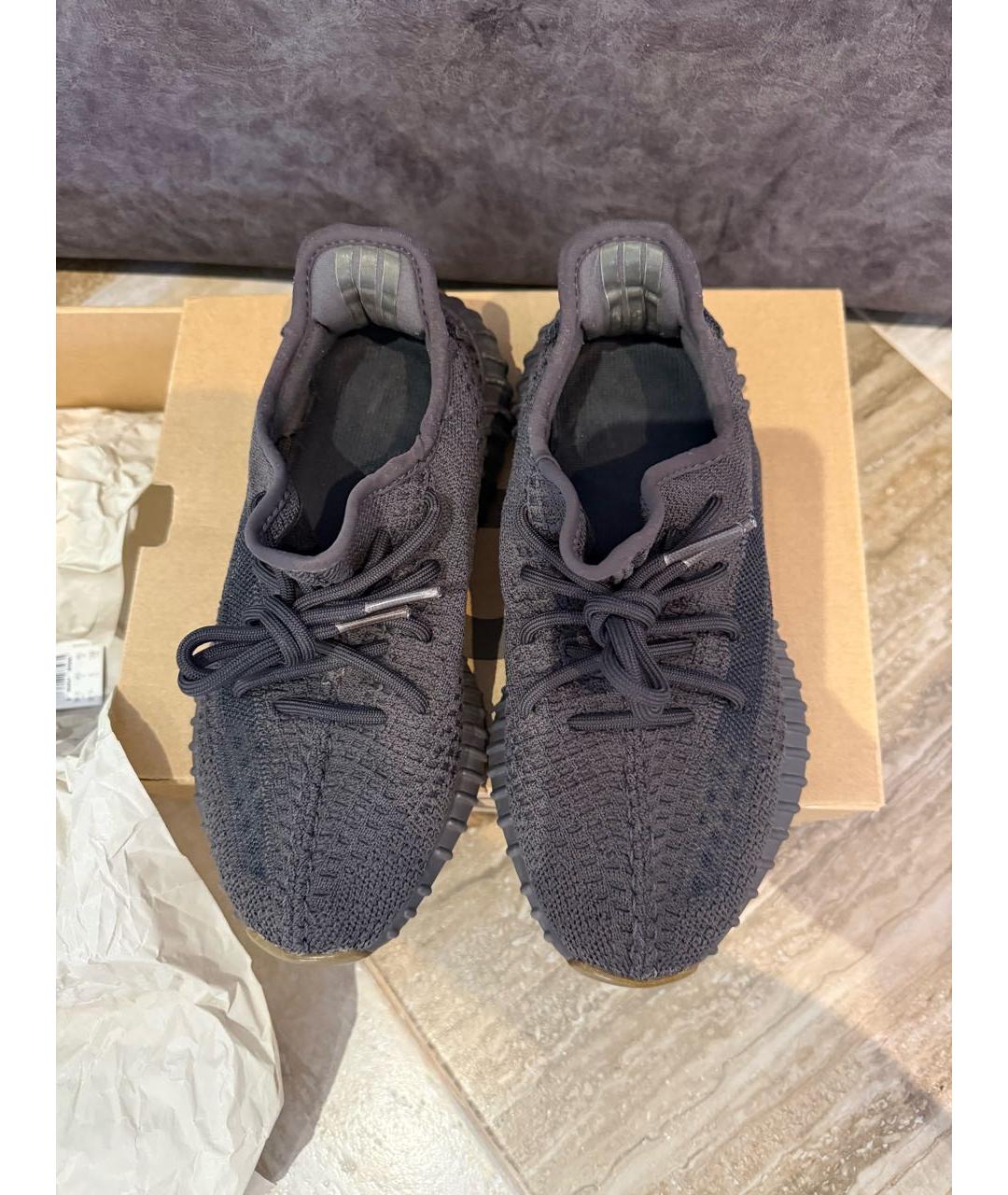 ADIDAS YEEZY Антрацитовые текстильные кроссовки, фото 3