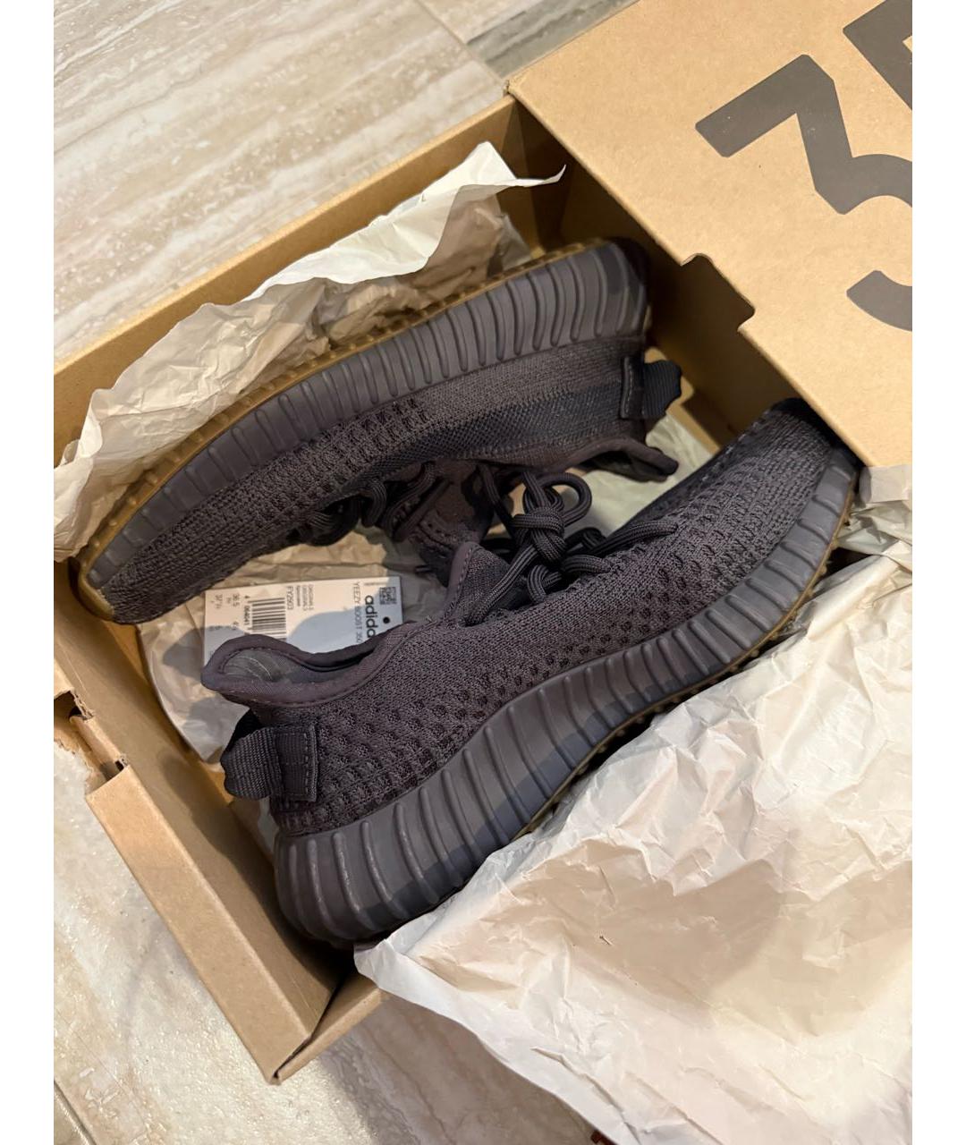 ADIDAS YEEZY Антрацитовые текстильные кроссовки, фото 5