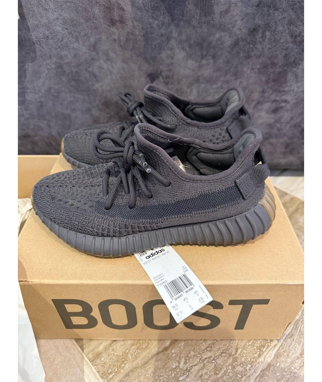 ADIDAS YEEZY Антрацитовые текстильные кроссовки, фото 7