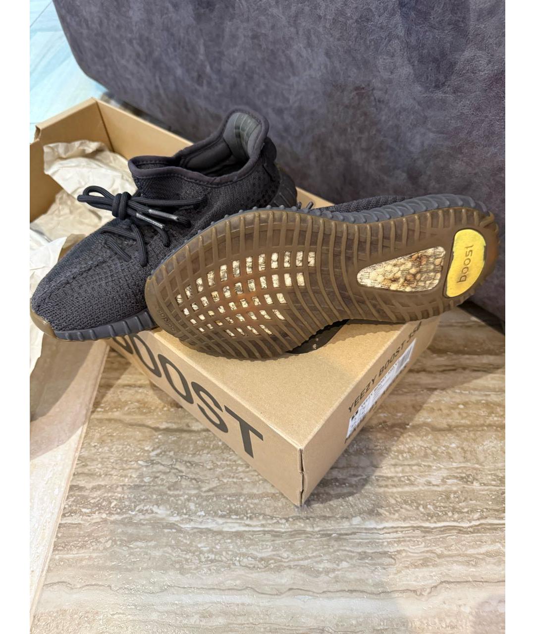 ADIDAS YEEZY Антрацитовые текстильные кроссовки, фото 6