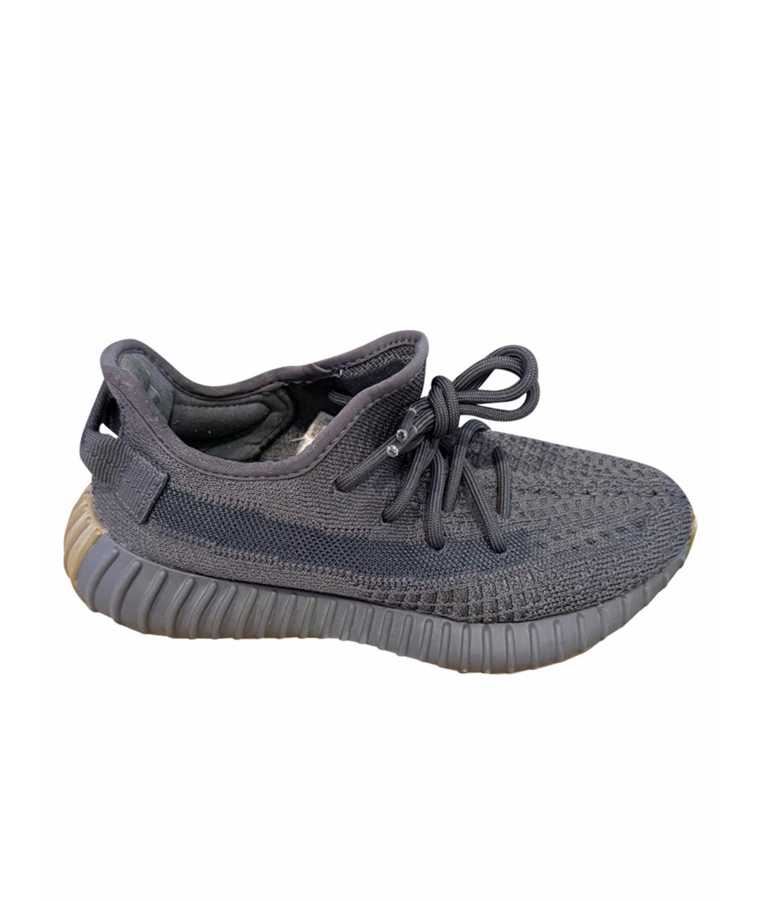 ADIDAS YEEZY Антрацитовые текстильные кроссовки, фото 1