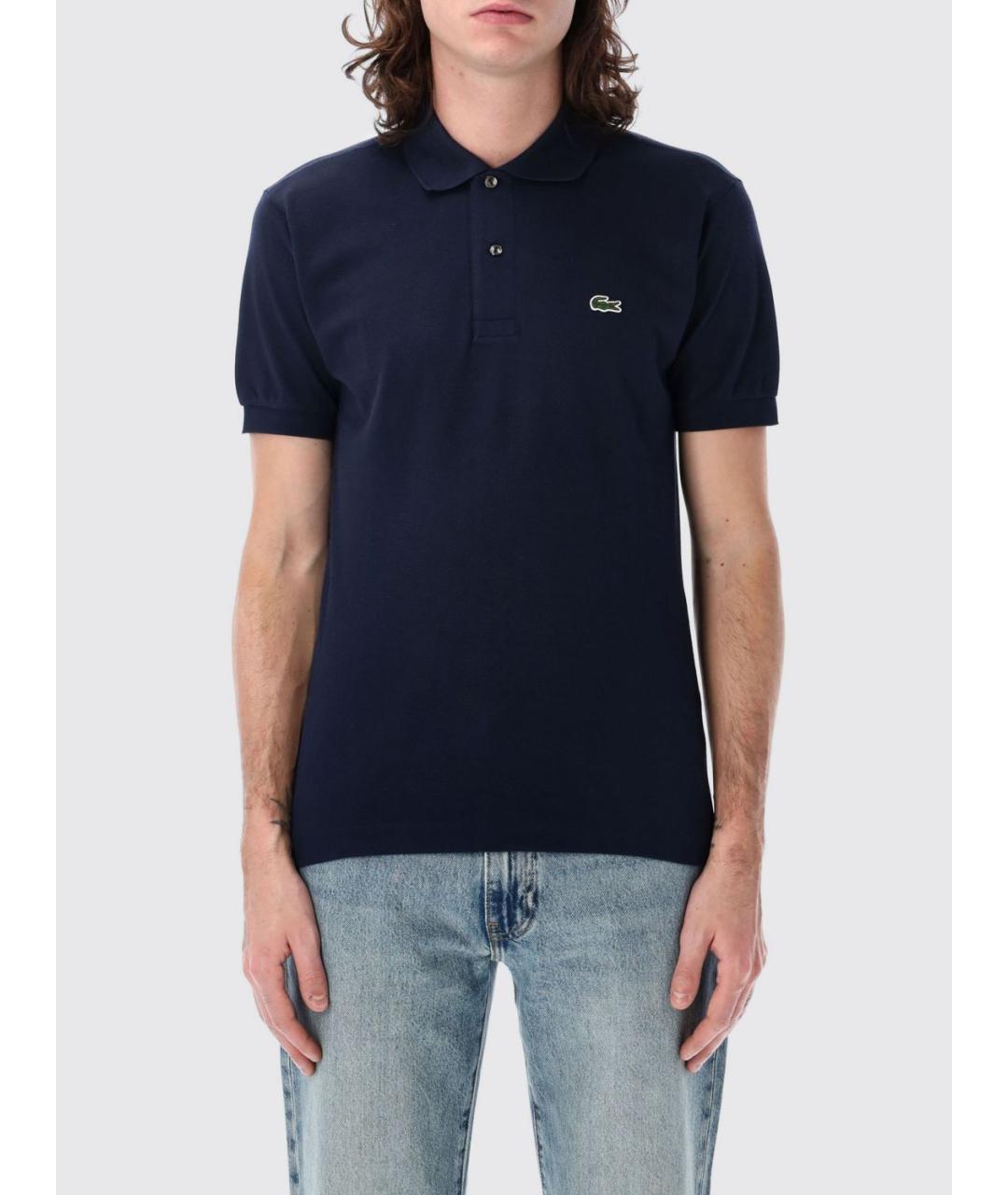LACOSTE Синее хлопковое поло с коротким рукавом, фото 4
