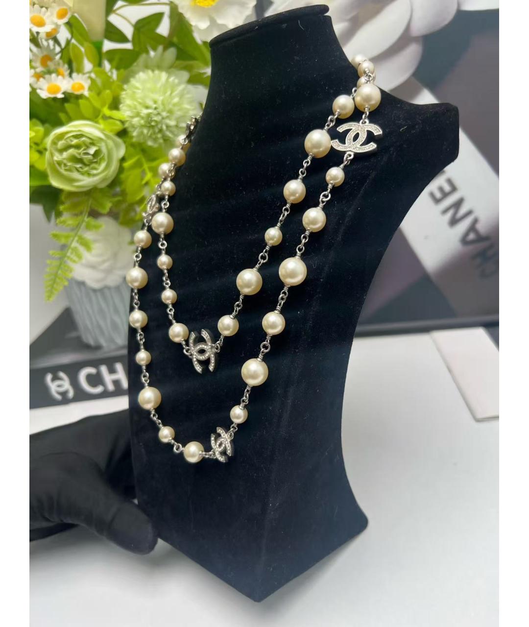 CHANEL Белое колье, фото 4