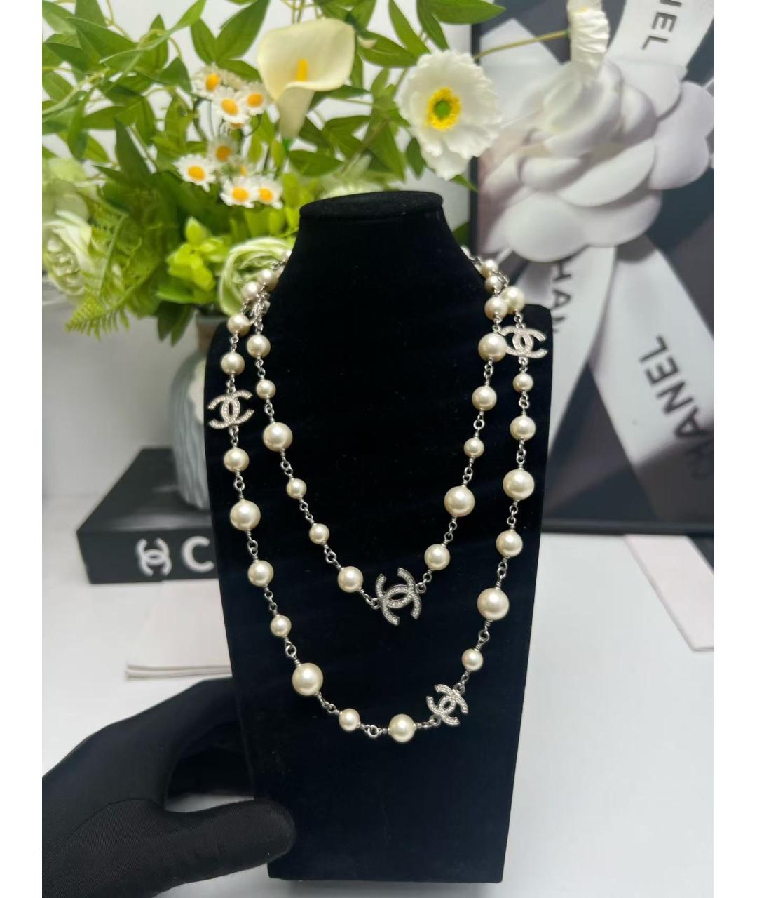 CHANEL Белое колье, фото 2