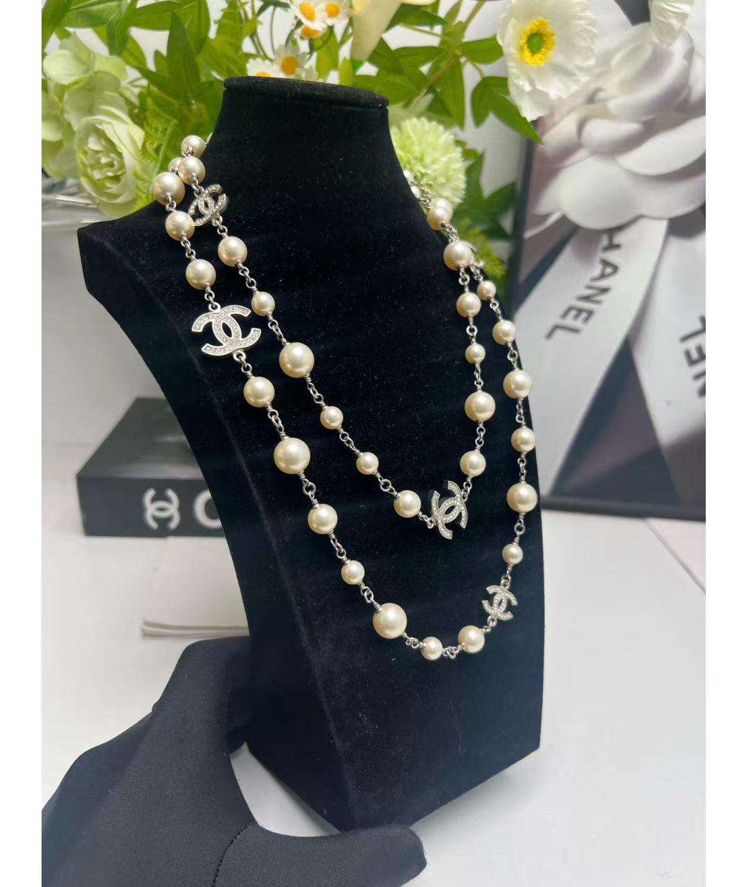 CHANEL Белое колье, фото 3