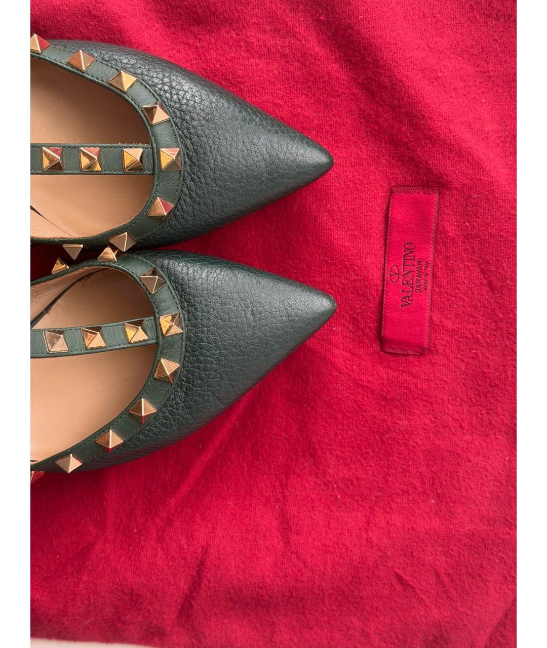 VALENTINO Зеленые кожаные туфли, фото 5