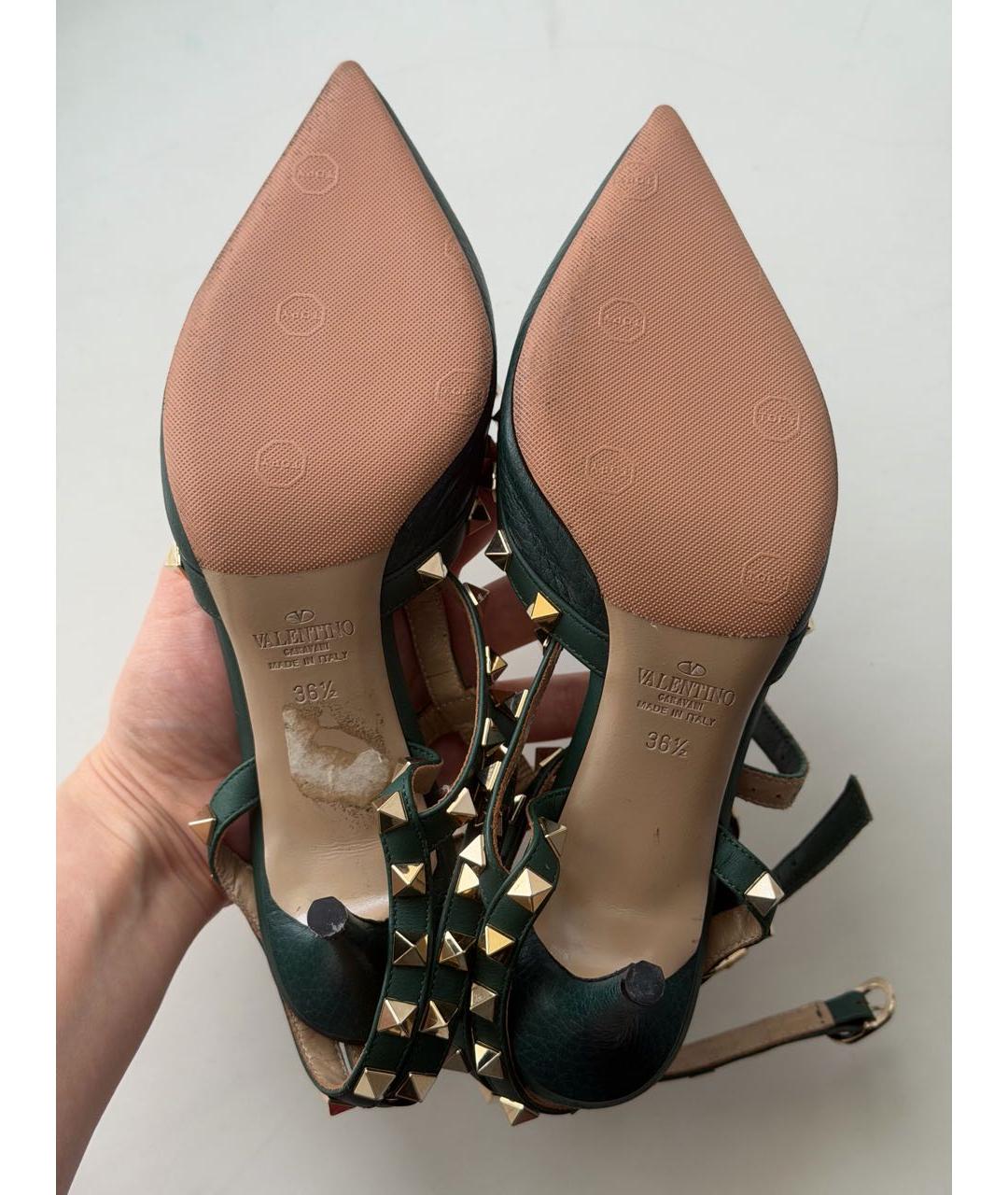 VALENTINO Зеленые кожаные туфли, фото 6