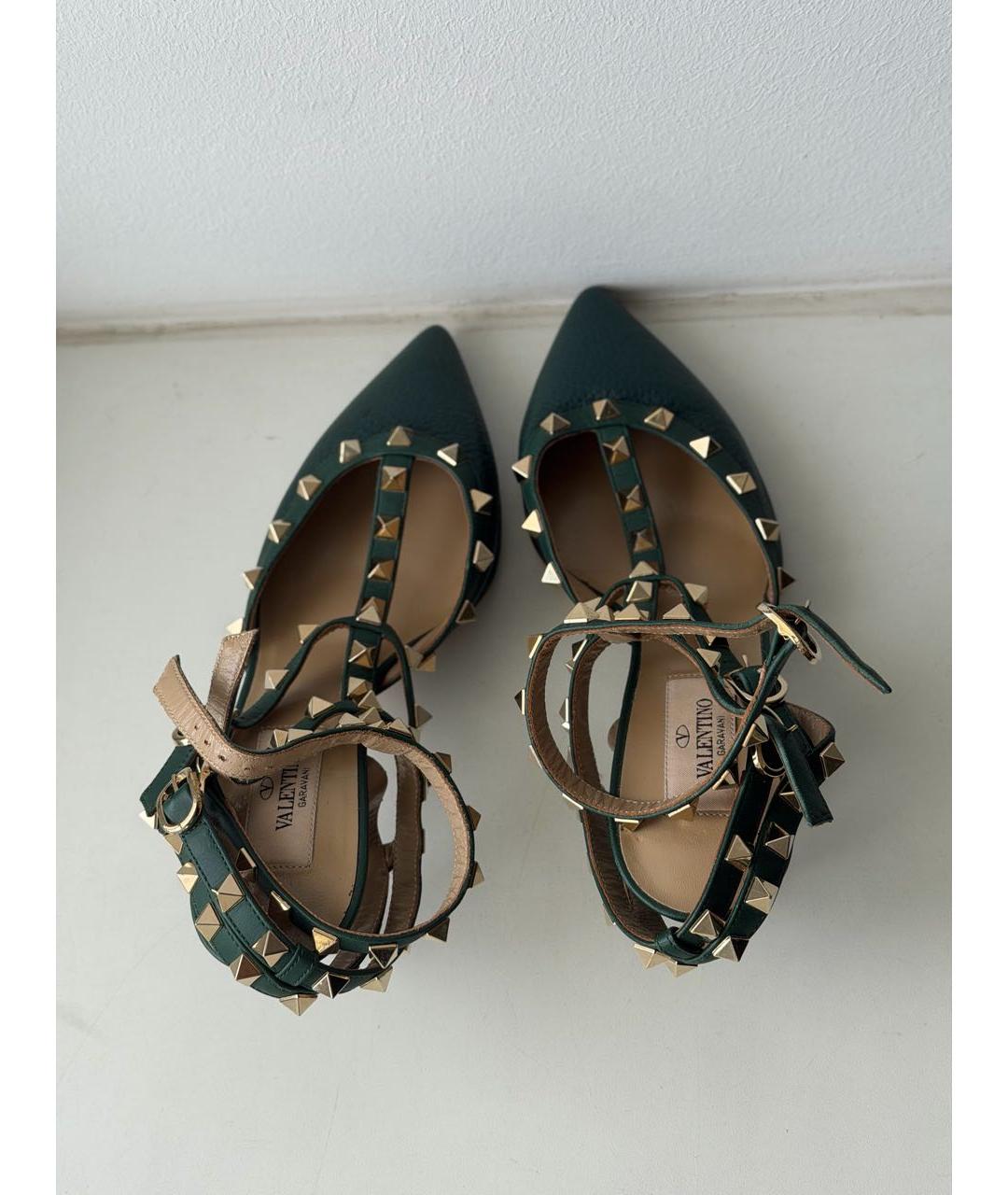 VALENTINO Зеленые кожаные туфли, фото 3