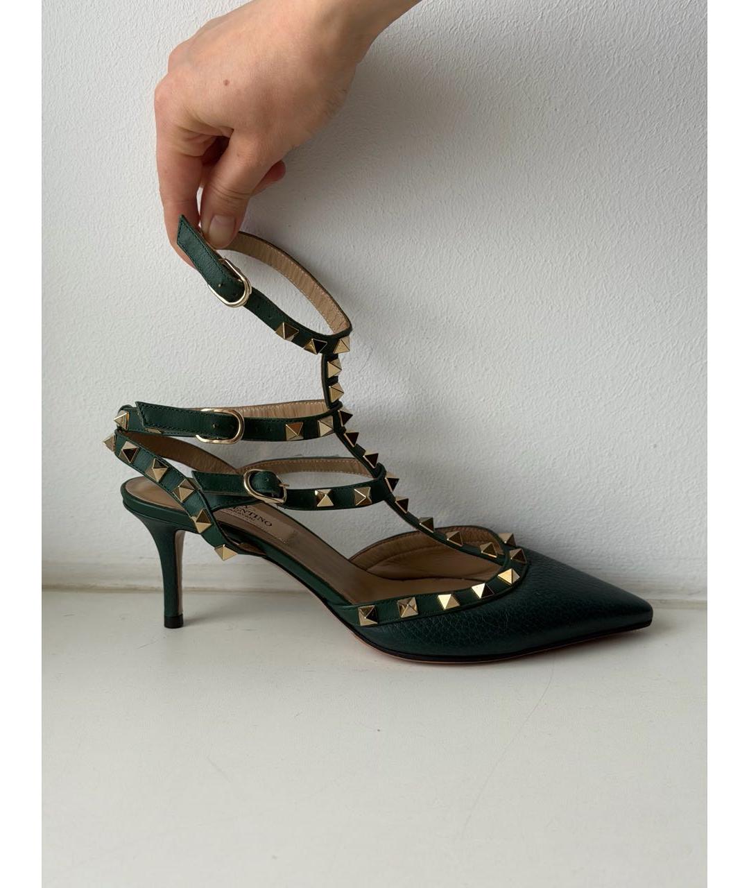 VALENTINO Зеленые кожаные туфли, фото 7