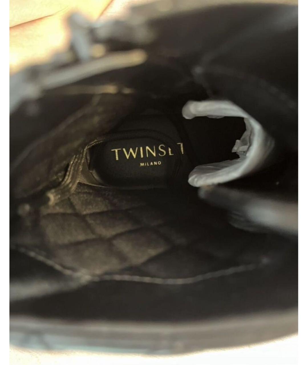 TWIN-SET Черные ботинки из искусственной кожи, фото 4