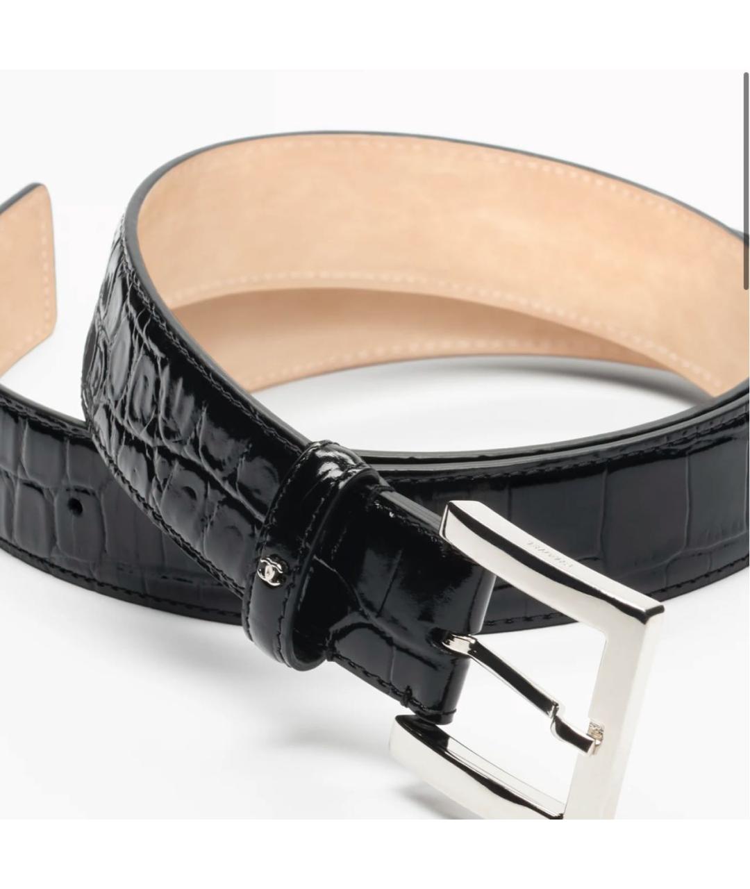 CHANEL Черный кожаный ремень, фото 2