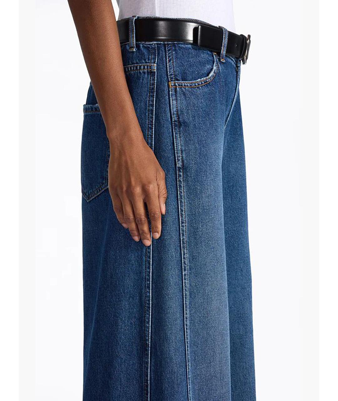 LIVIANA CONTI Синие хлопковые джинсы клеш, фото 4