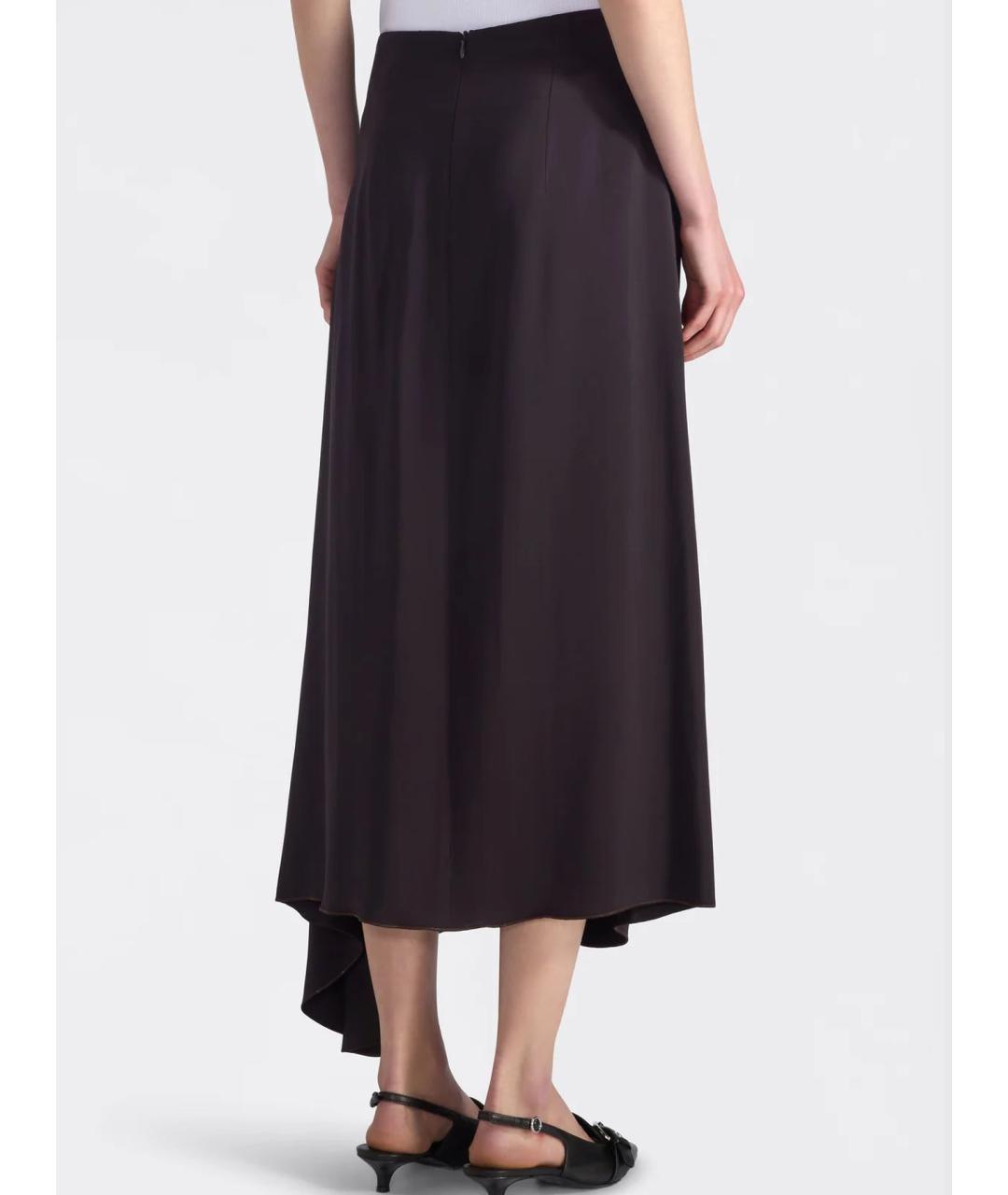 LIVIANA CONTI Коричневая вискозная юбка миди, фото 3