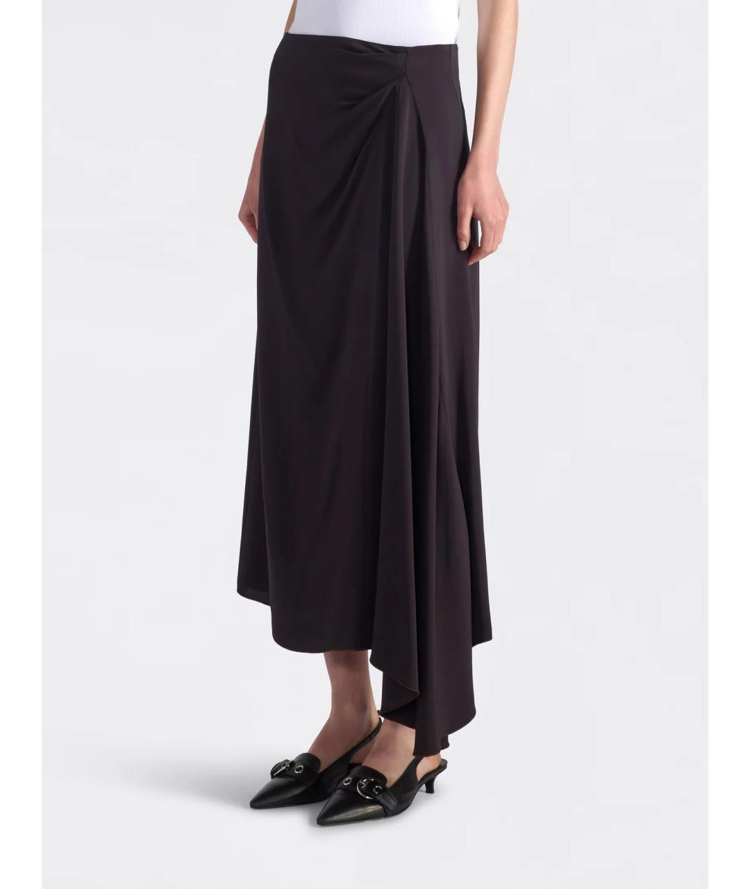 LIVIANA CONTI Коричневая вискозная юбка миди, фото 2