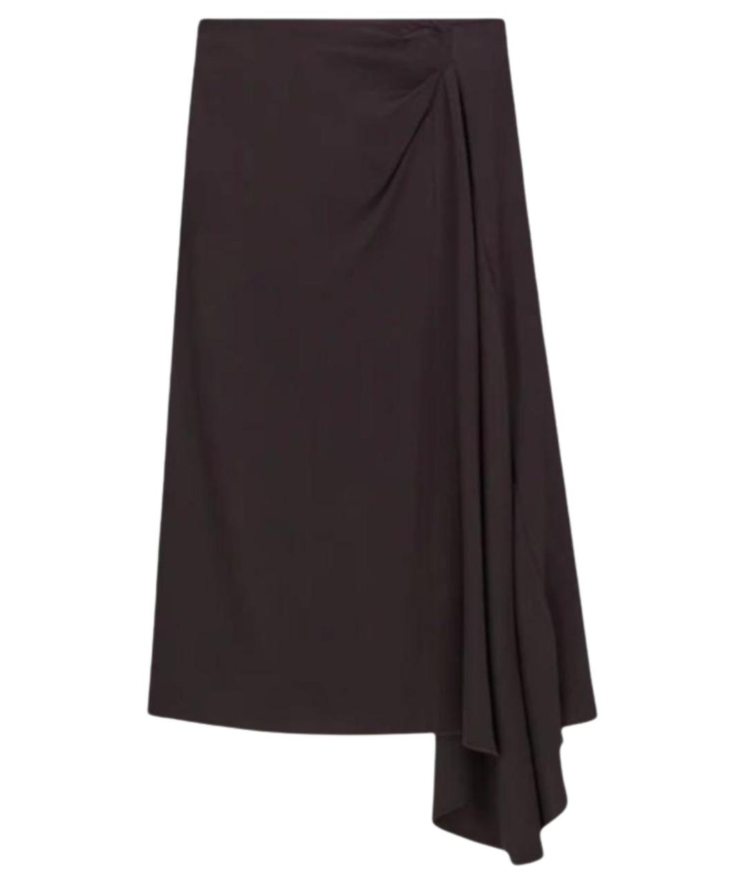 LIVIANA CONTI Коричневая вискозная юбка миди, фото 1