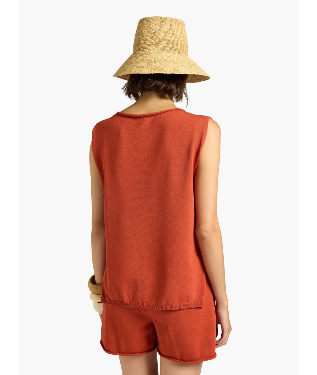 LIVIANA CONTI Оранжевая вискозная блузы, фото 3