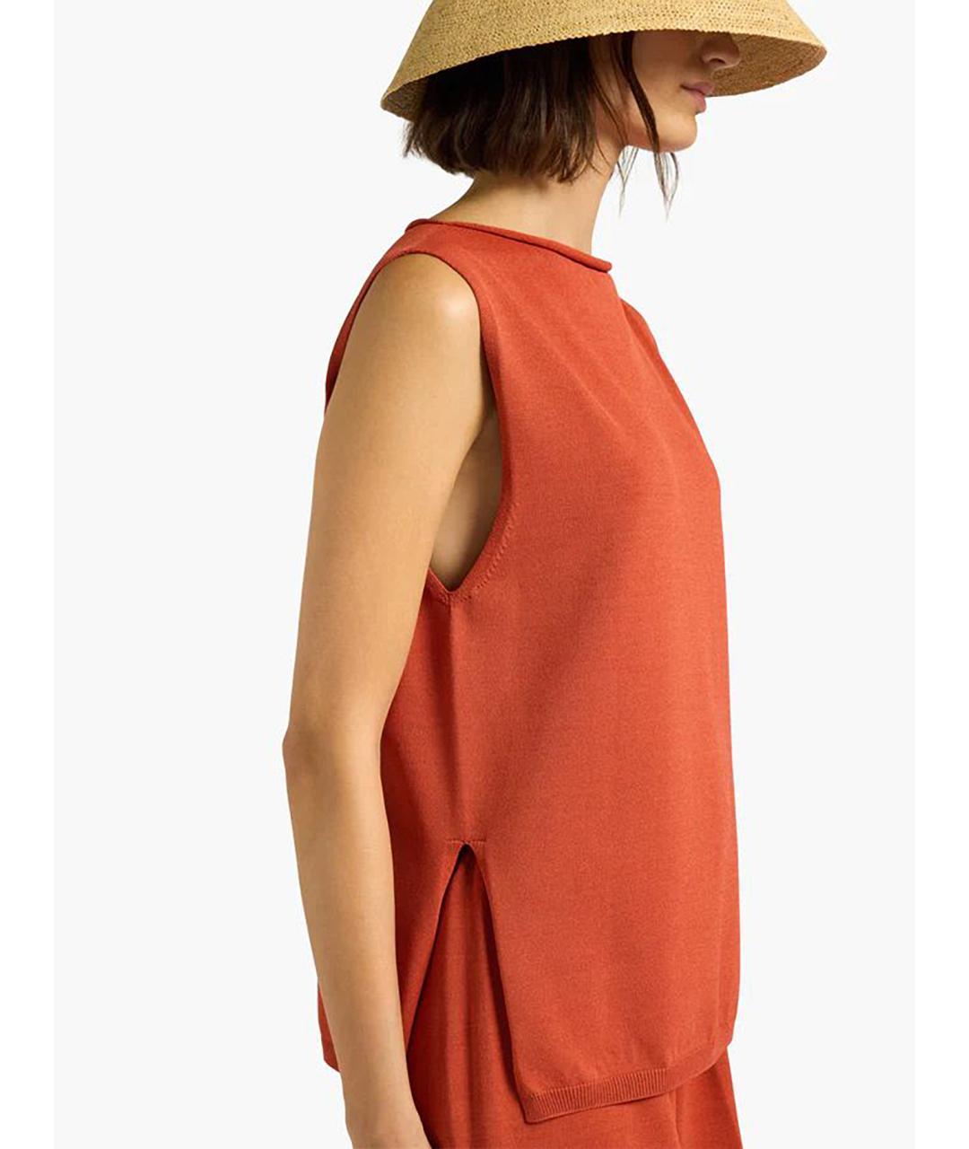 LIVIANA CONTI Оранжевая вискозная блузы, фото 4