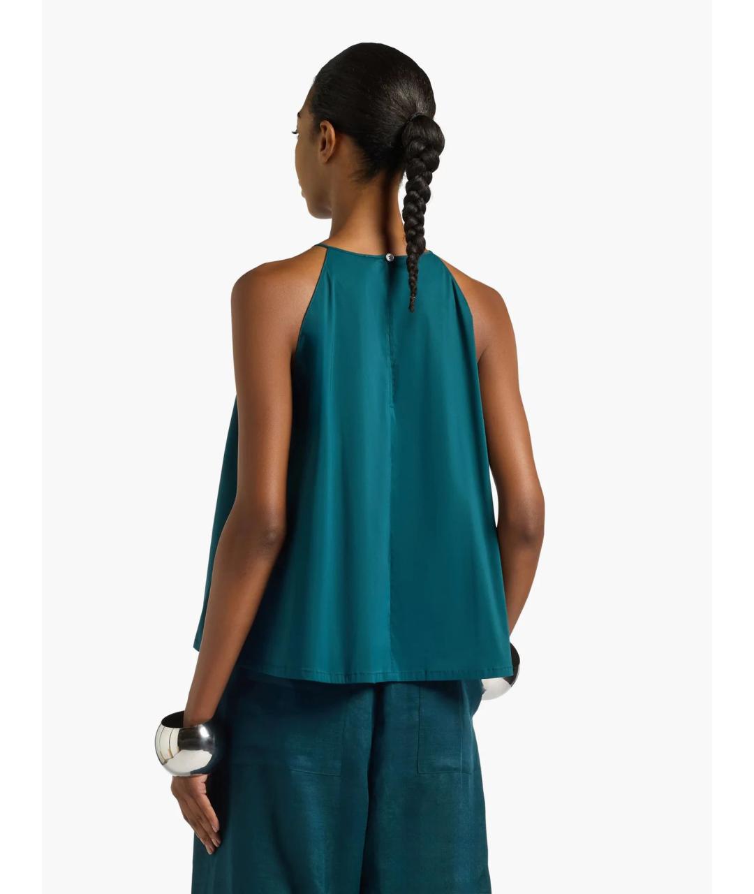 LIVIANA CONTI Зеленая хлопковая блузы, фото 3