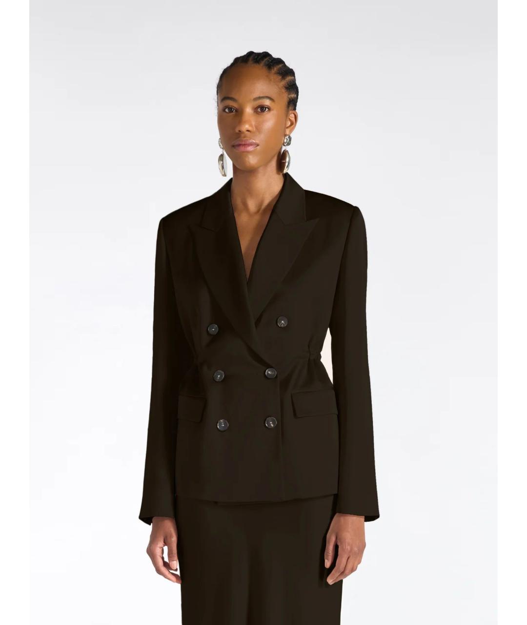 LIVIANA CONTI Коричневый ацетатный жакет/пиджак, фото 4