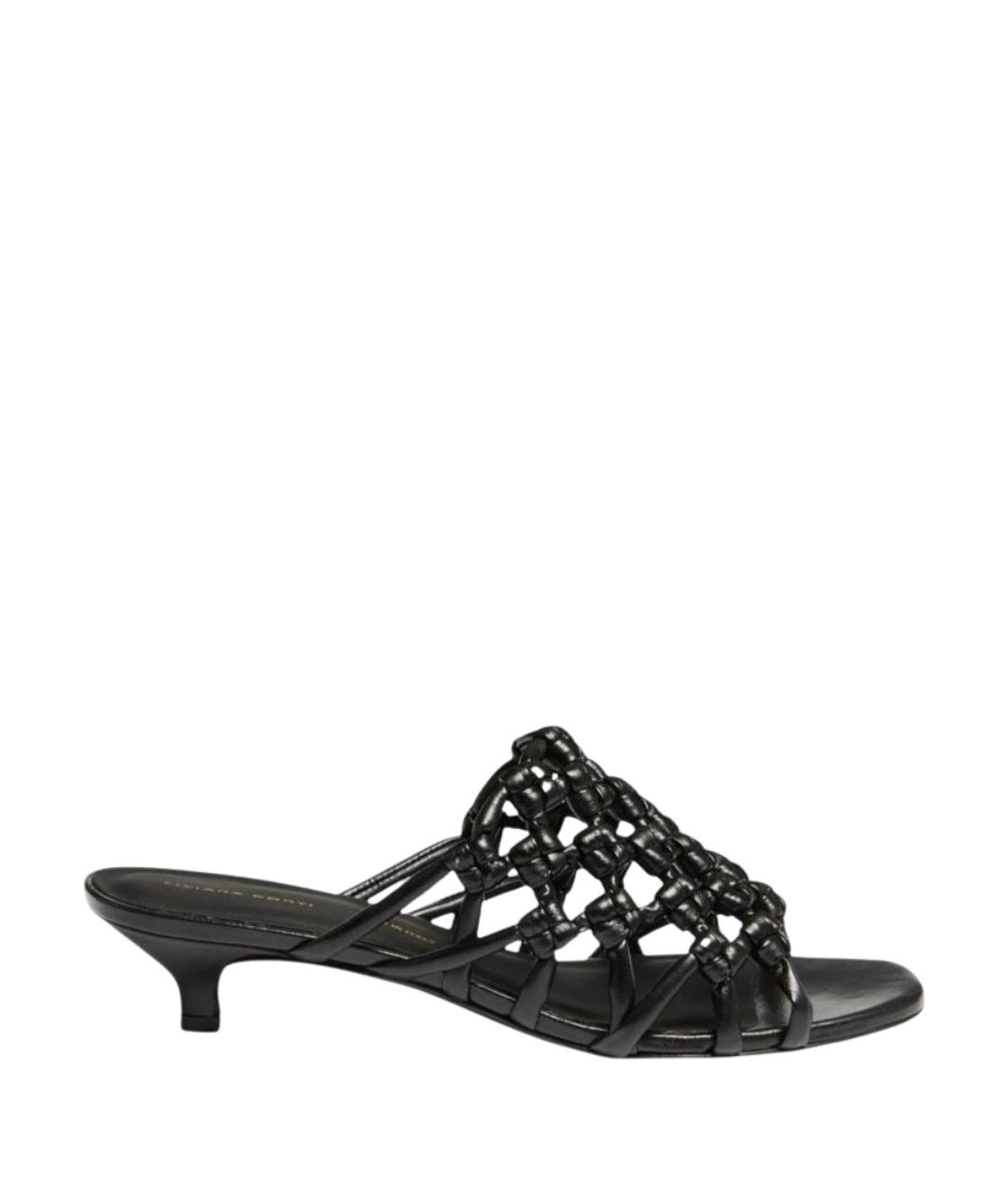LIVIANA CONTI Черные мюли из искусственной кожи, фото 1