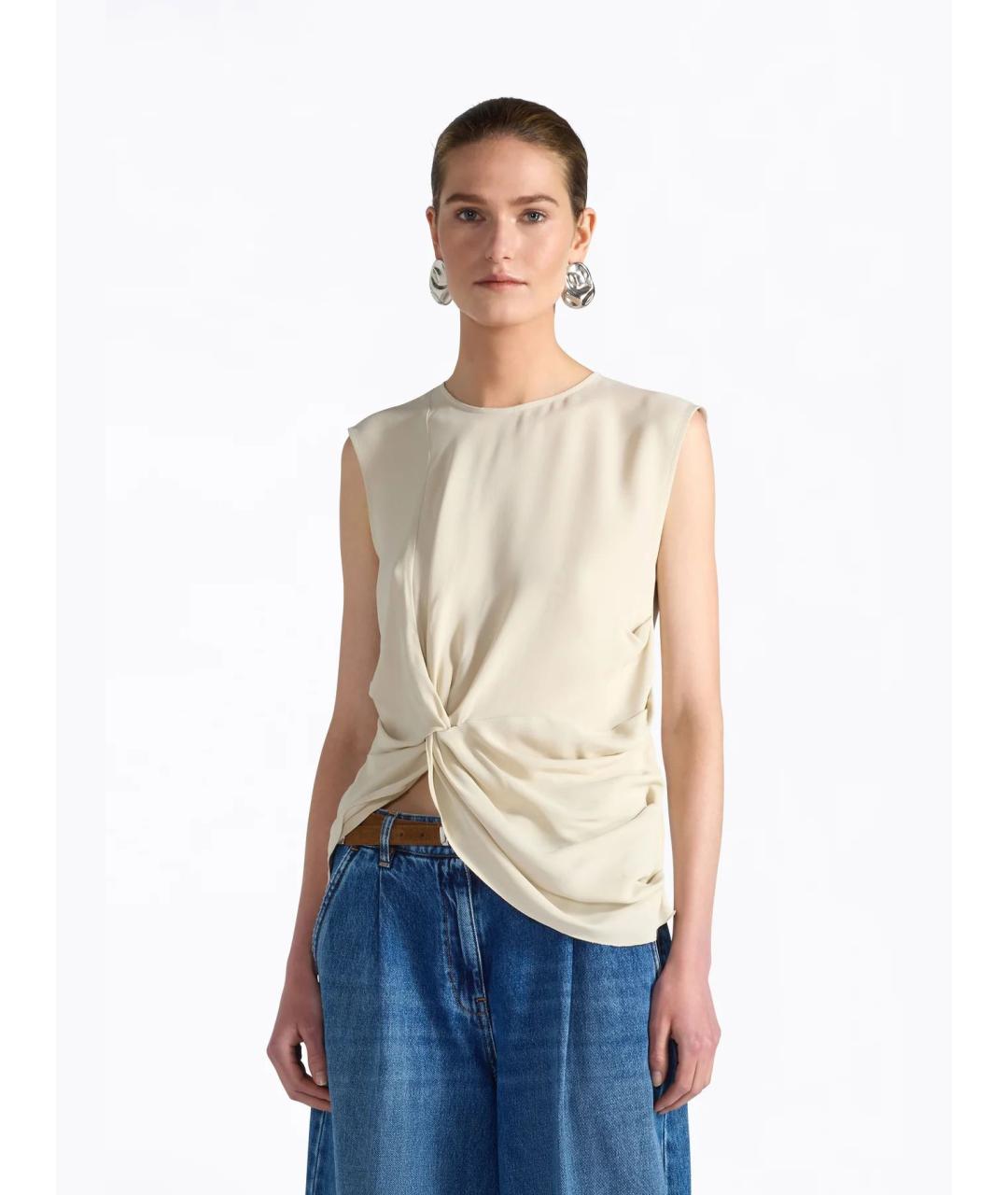LIVIANA CONTI Бежевая вискозная блузы, фото 2