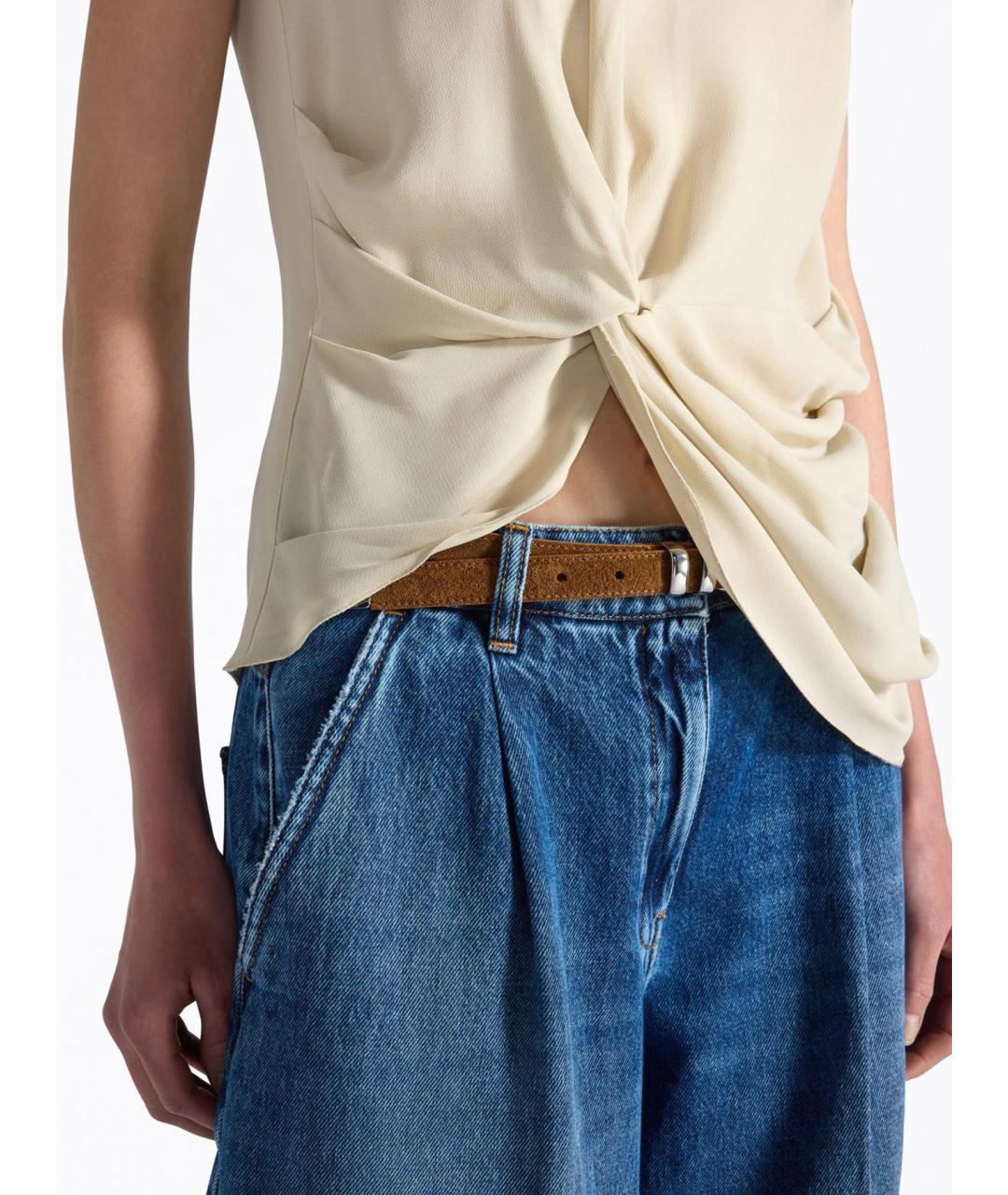 LIVIANA CONTI Бежевая вискозная блузы, фото 4