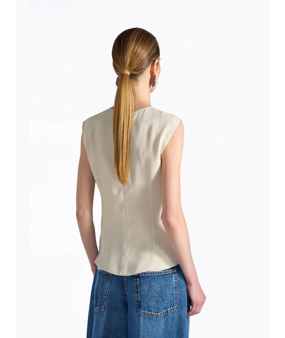 LIVIANA CONTI Бежевая вискозная блузы, фото 3
