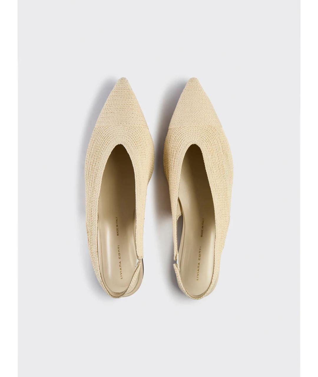 LIVIANA CONTI Бежевые текстильные туфли, фото 3