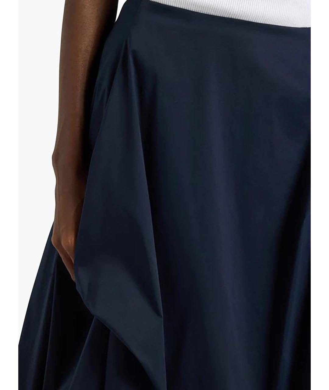 LIVIANA CONTI Темно-синяя хлопковая юбка миди, фото 5