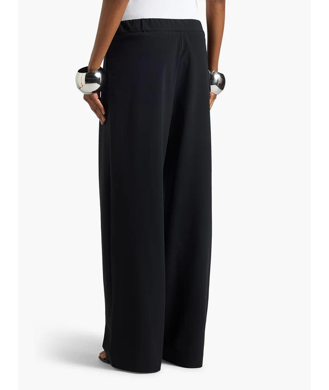 LIVIANA CONTI Черные полиамидовые прямые брюки, фото 3