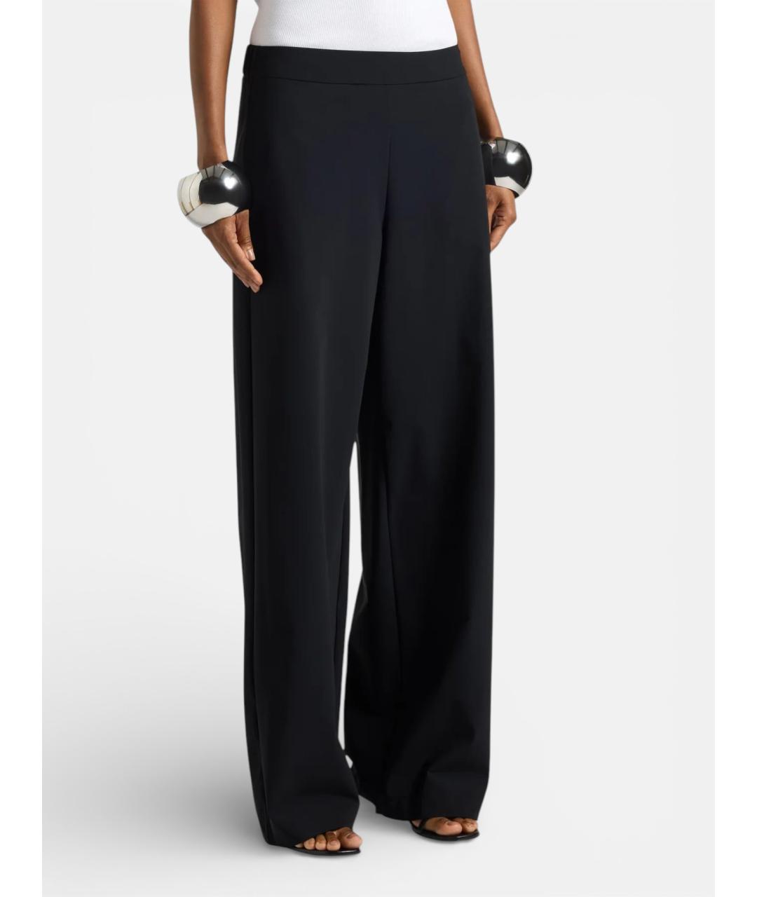 LIVIANA CONTI Черные полиамидовые прямые брюки, фото 5