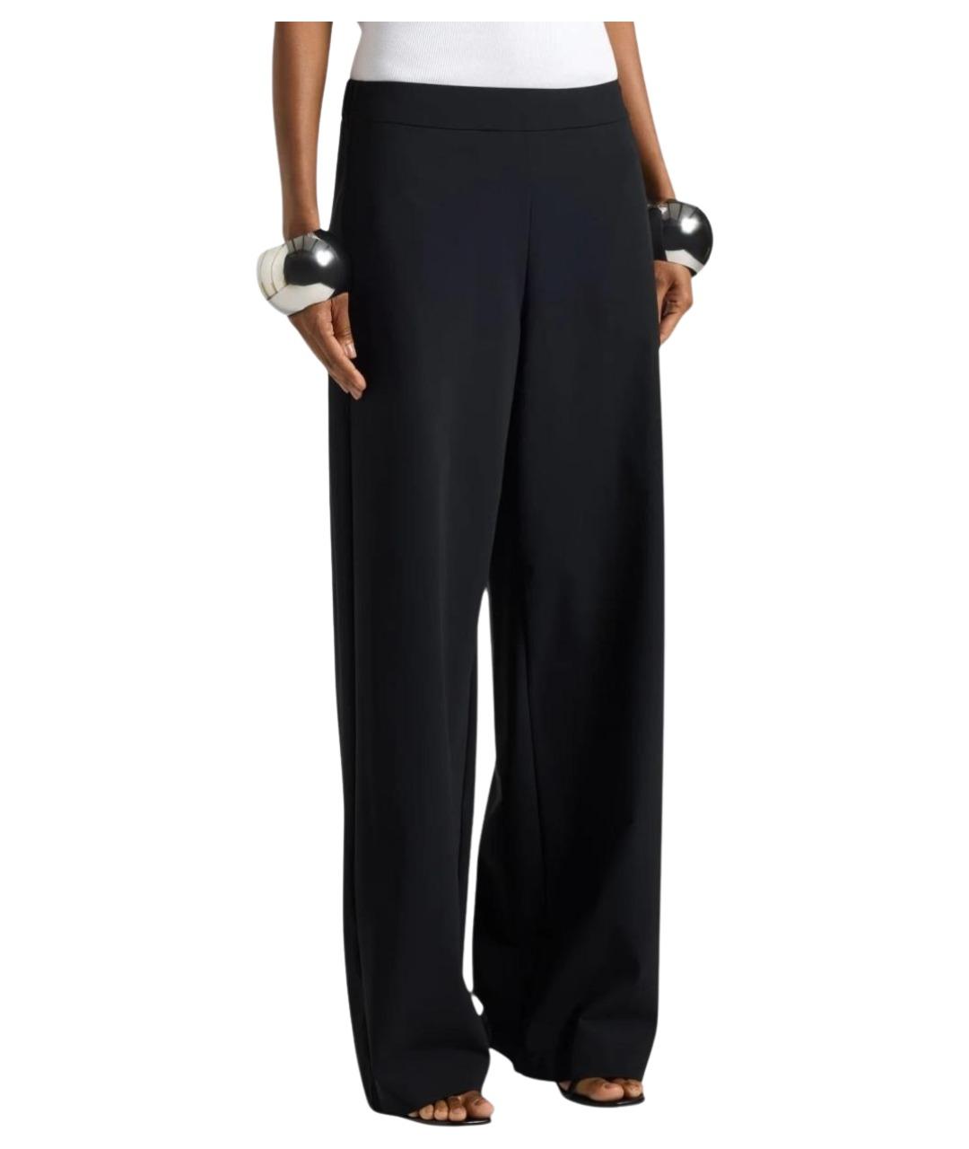 LIVIANA CONTI Черные полиамидовые прямые брюки, фото 1