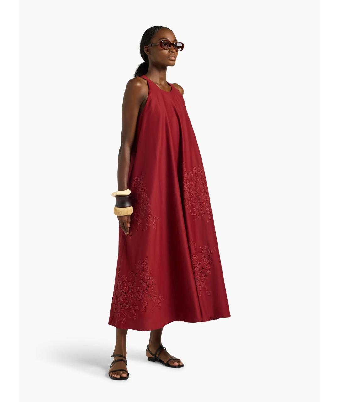 LIVIANA CONTI Красное хлопковое повседневное платье, фото 2