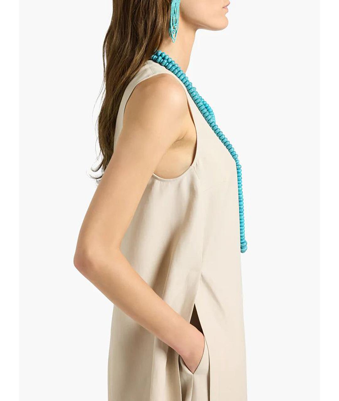 LIVIANA CONTI Бежевый вискозный жилет, фото 5