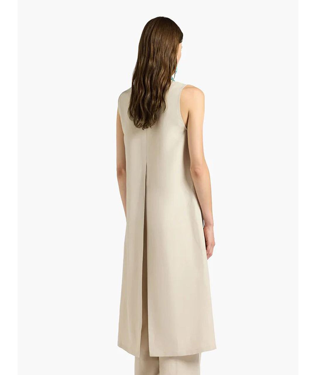 LIVIANA CONTI Бежевый вискозный жилет, фото 4