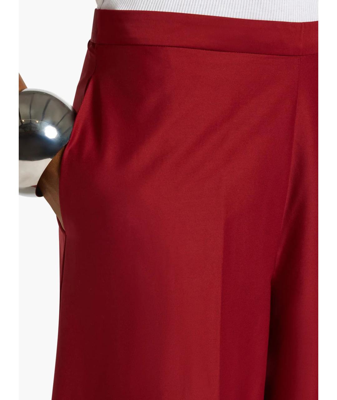 LIVIANA CONTI Красные хлопковые брюки широкие, фото 5