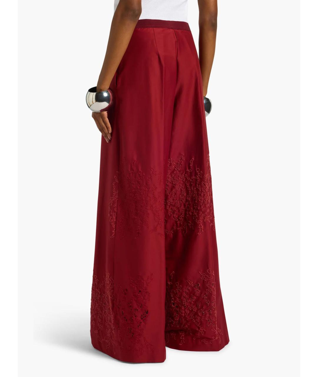 LIVIANA CONTI Красные хлопковые брюки широкие, фото 4