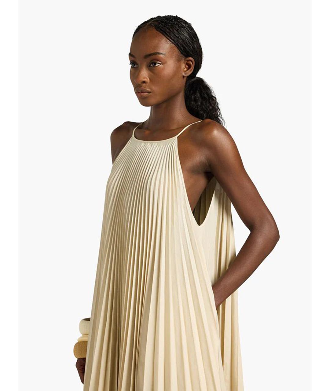 LIVIANA CONTI Бежевое хлопковое повседневное платье, фото 5