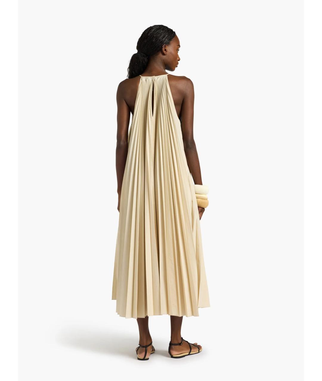 LIVIANA CONTI Бежевое хлопковое повседневное платье, фото 4