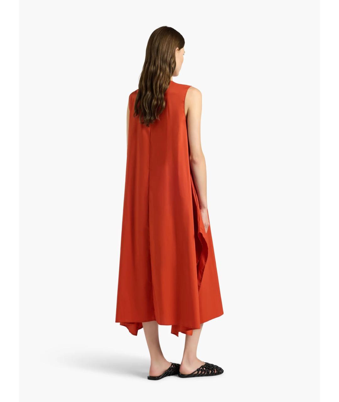 LIVIANA CONTI Оранжевое хлопковое повседневное платье, фото 3