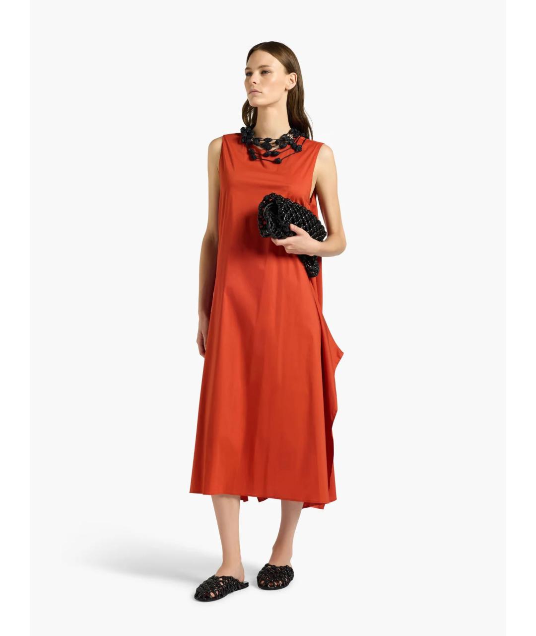 LIVIANA CONTI Оранжевое хлопковое повседневное платье, фото 2