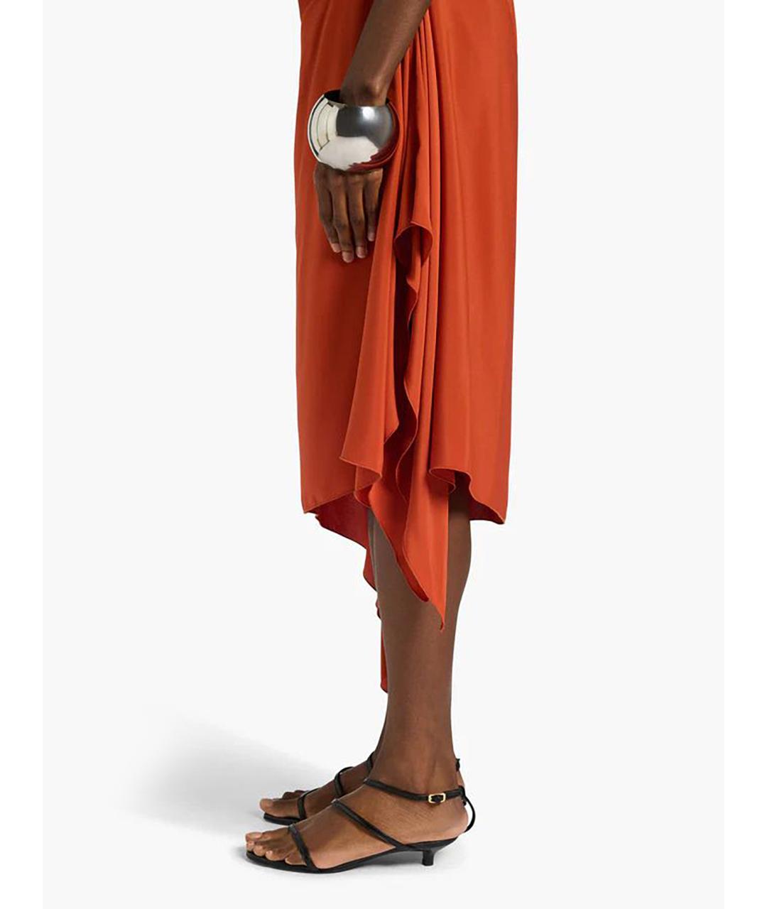 LIVIANA CONTI Оранжевое ацетатное повседневное платье, фото 4