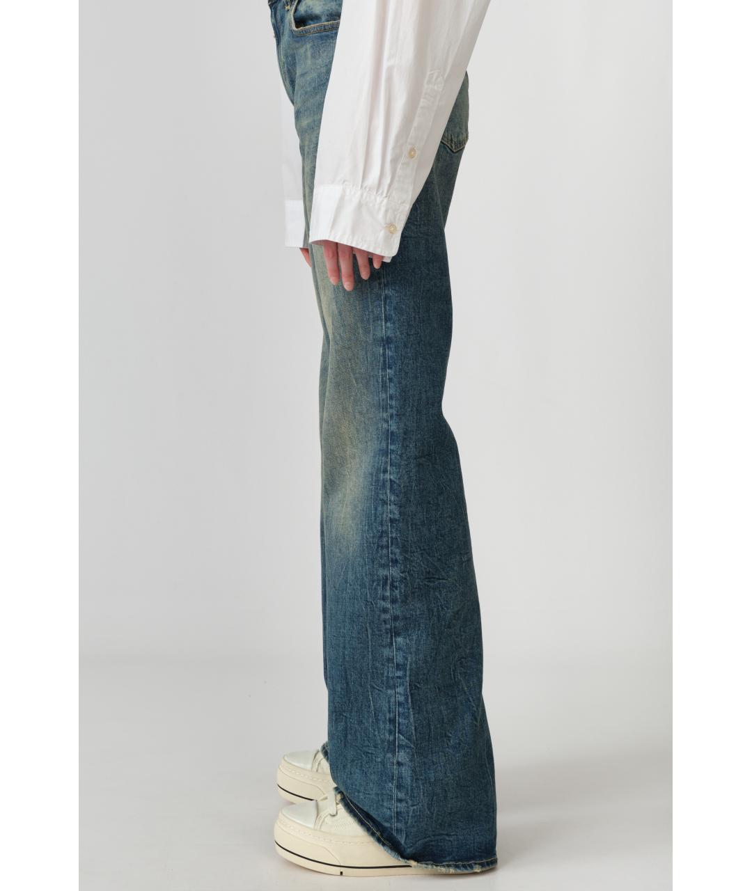 R13 Темно-синие хлопковые прямые джинсы, фото 2