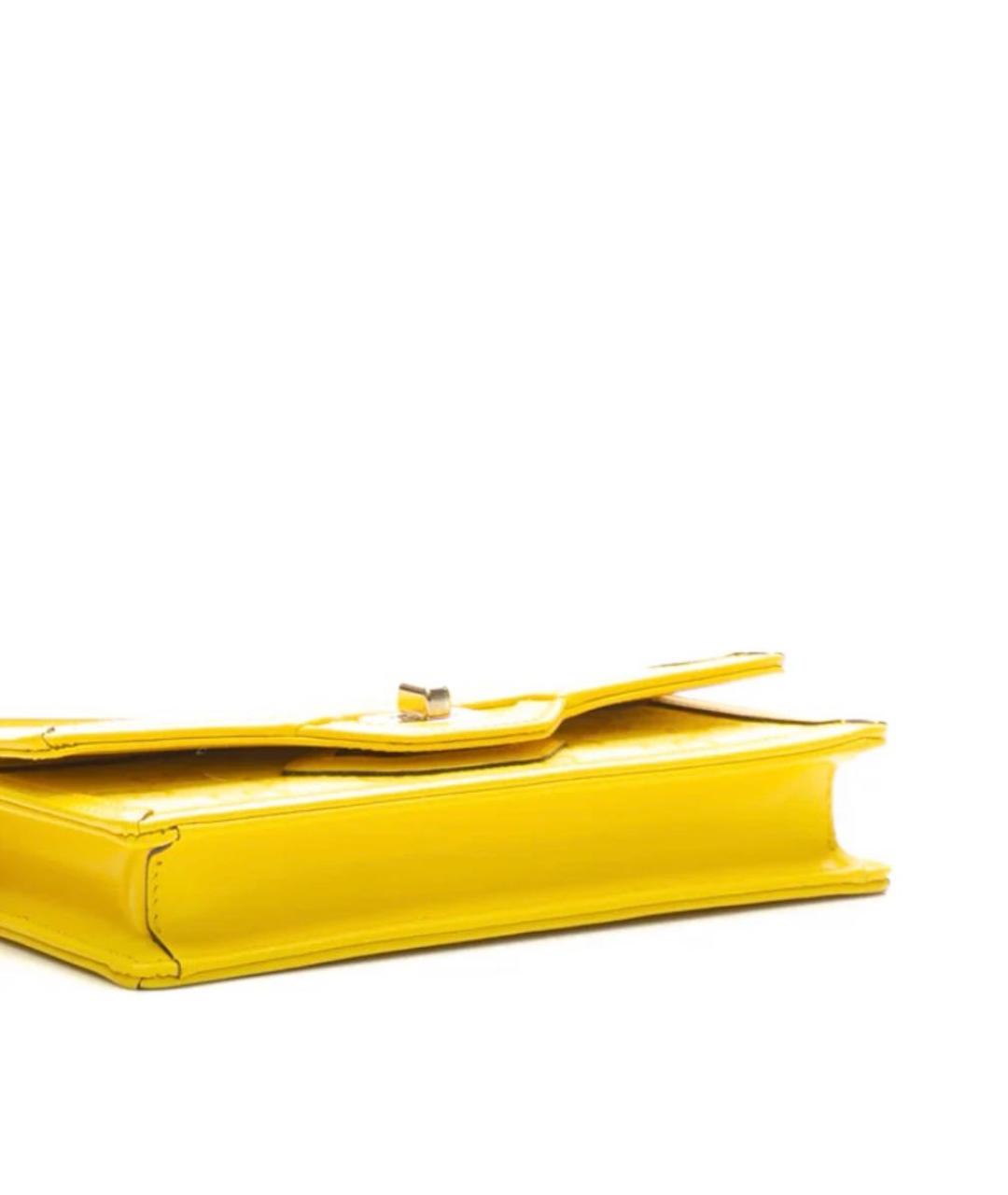 GUCCI Желтая кожаная сумка с короткими ручками, фото 3