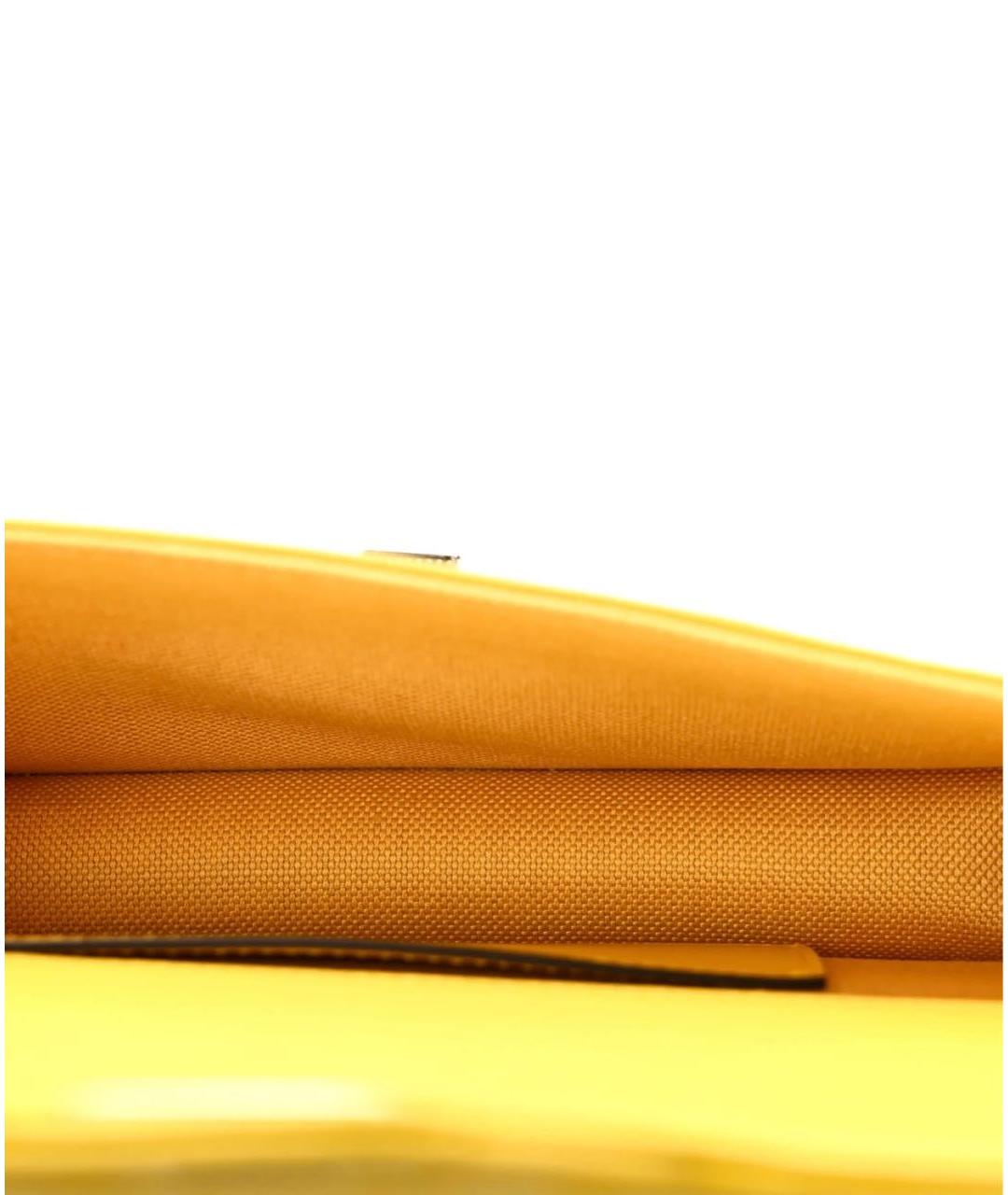 GUCCI Желтая кожаная сумка с короткими ручками, фото 5