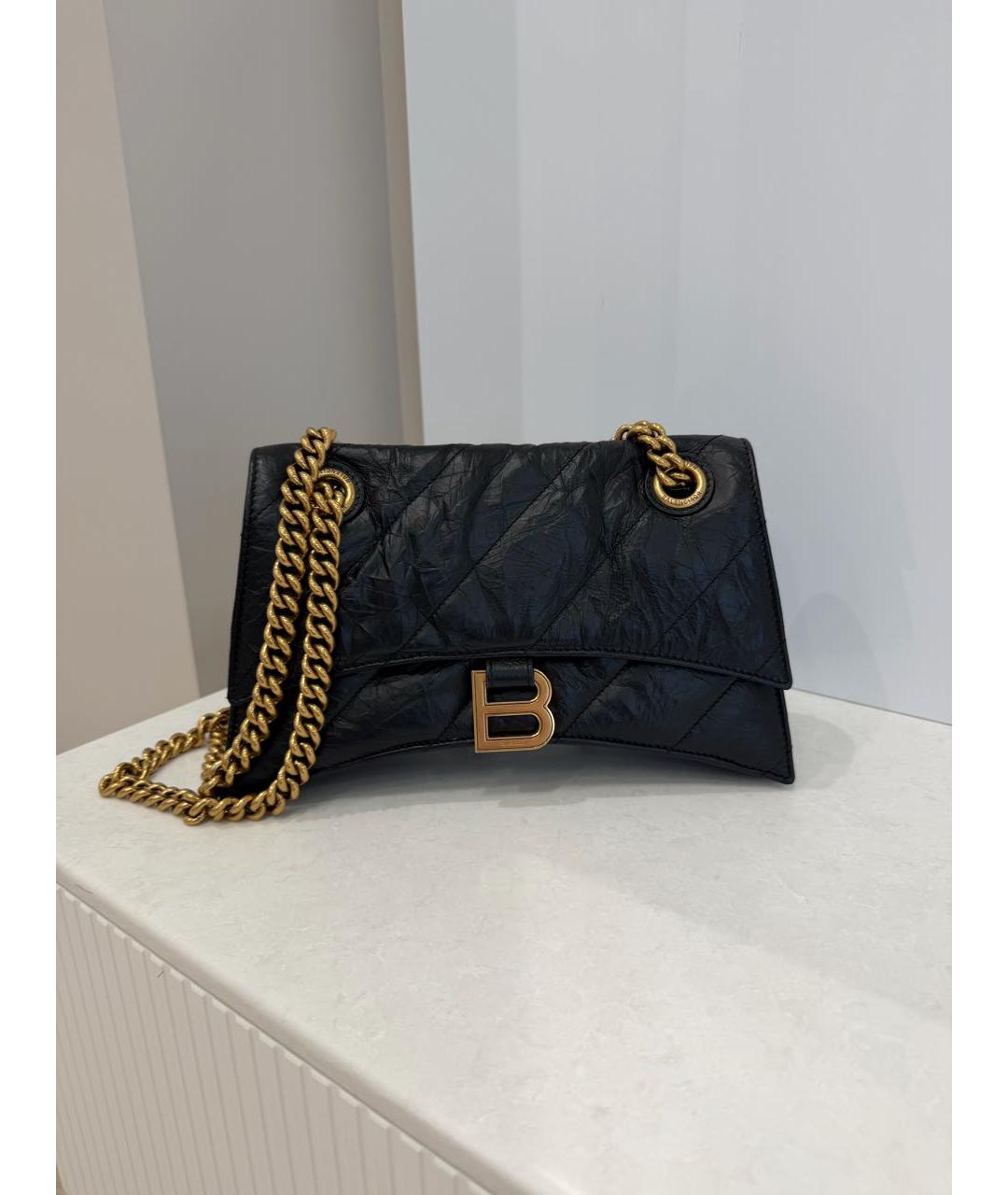 BALENCIAGA Черная кожаная сумка через плечо, фото 9