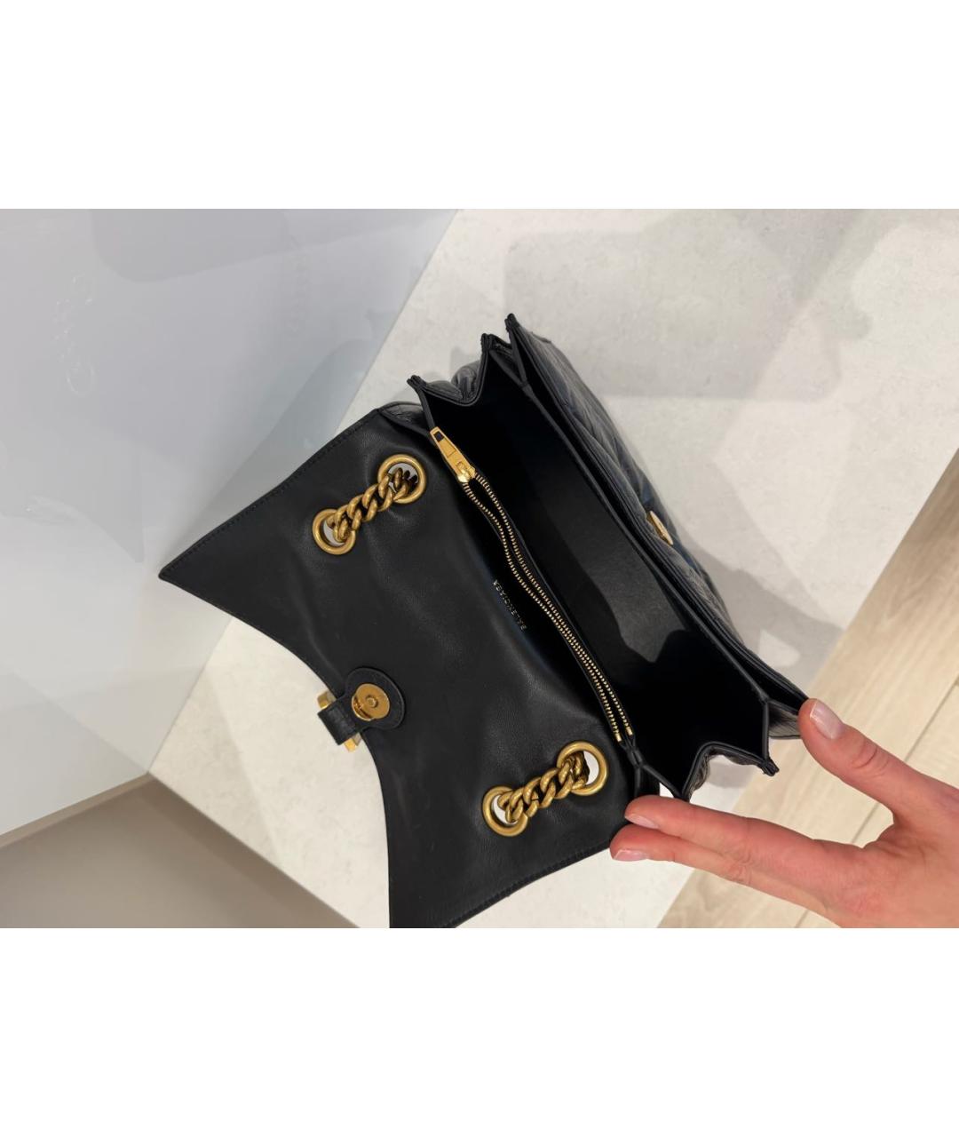 BALENCIAGA Черная кожаная сумка через плечо, фото 7